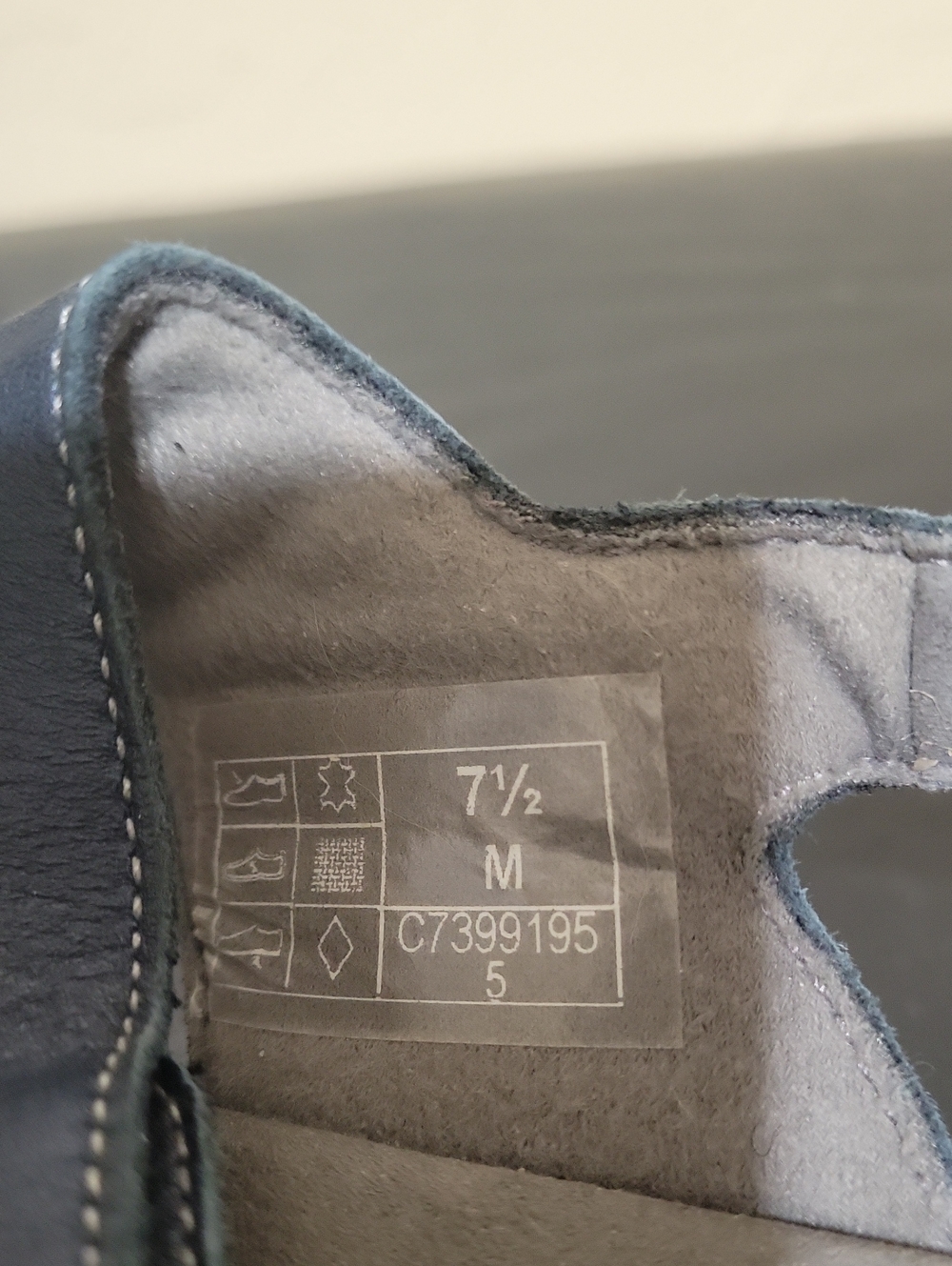 SAS Nudu Metallic Navy Blue Adjustable Velcro Sandals - Picture 5 of 5